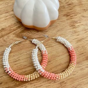 Handmade Native American Beaded Hoop Earrings ✨